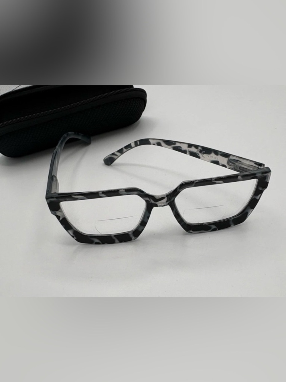Eyekeeper Bifocal Women's Reading Glasses Gray Tortoise Oversized Frames 2.0